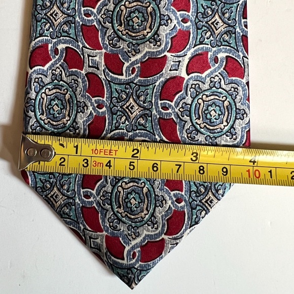 Vintage Christian Dior Monsieur Red Blue Gray
Abstract Pattern Silk Neck Tie - Picture 7 of 8